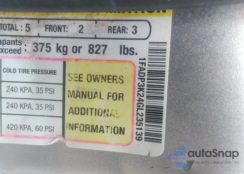 2016 Ford Focus Se z USA, uszkodzony, nr VIN 1FADP3K24GL235139